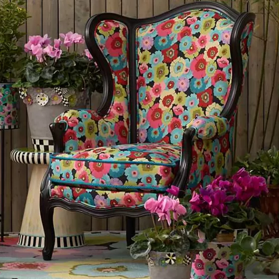 Always Flowers Outdoor Wing Chair-MacKenzie-Childs Best Sale