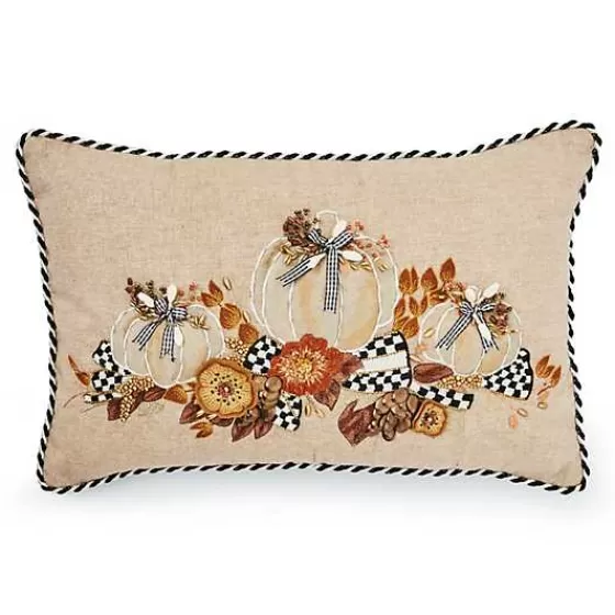 Autumn Frost Beaded Pumpkin Lumbar Pillow-MacKenzie-Childs Shop