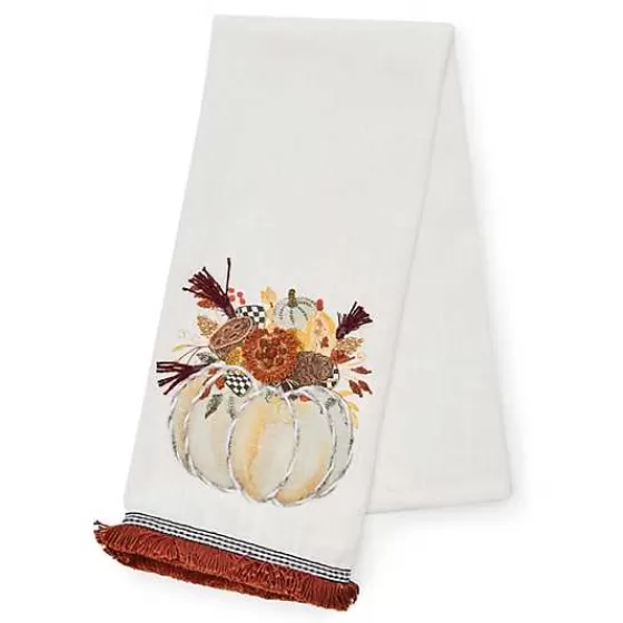 Autumn Frost Pumpkin Applique Dish Towel-MacKenzie-Childs Best Sale