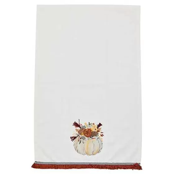 Autumn Frost Pumpkin Applique Dish Towel-MacKenzie-Childs Best Sale