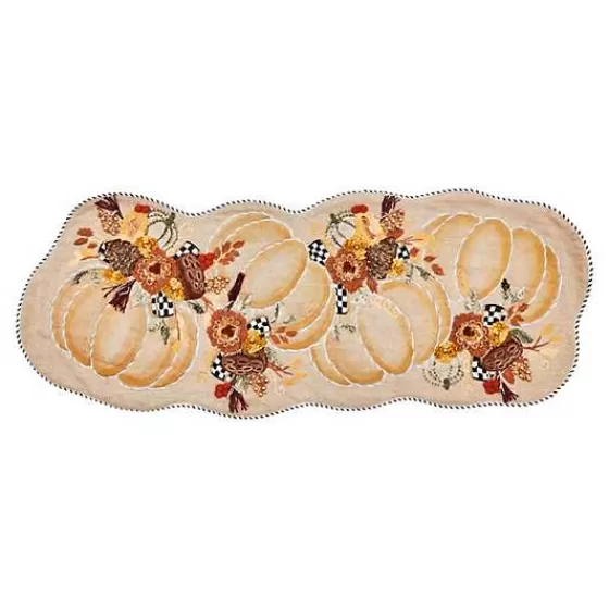 Autumn Frost Pumpkin Embellished Table Runner-MacKenzie-Childs Store