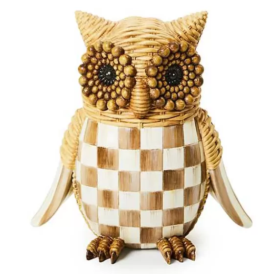 Autumnology Check Basket Weave Owl Figurine-MacKenzie-Childs Cheap