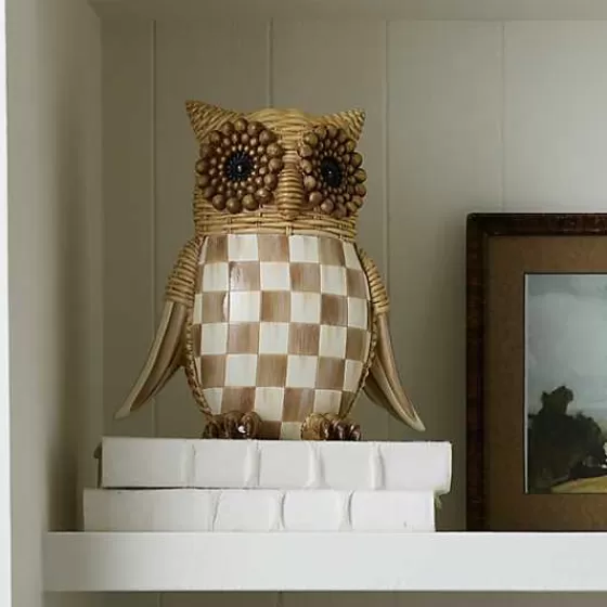 Autumnology Check Basket Weave Owl Figurine-MacKenzie-Childs Cheap