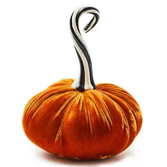 Autumnology Orange Twisted Stem Velvet Pumpkin-MacKenzie-Childs Shop