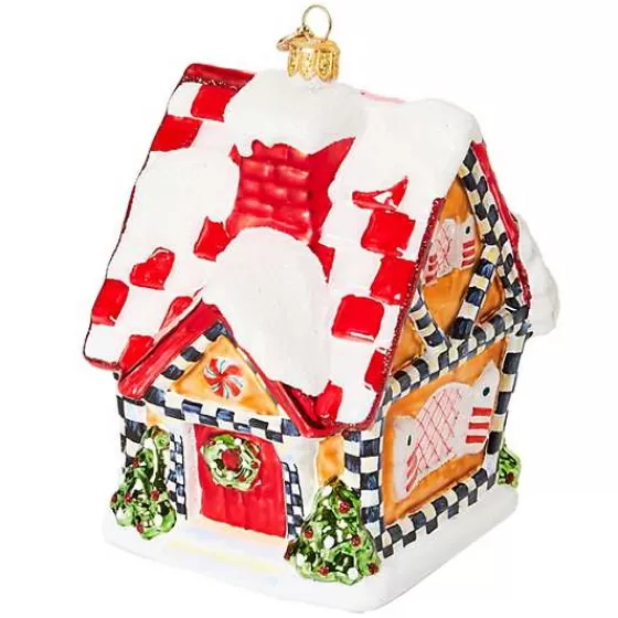 Bake Shop Gingerbread Cottage Glass Ornament-MacKenzie-Childs Store
