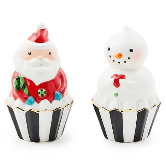 Bake Shop Santa  Snowman Salt  Pepper Set-MacKenzie-Childs Cheap