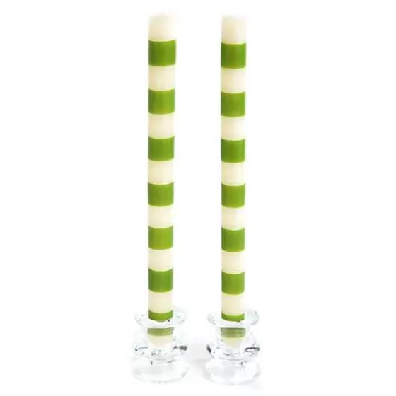 Bands Green Dinner Candles, Set of 2-MacKenzie-Childs Hot