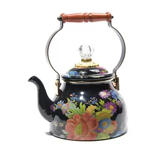 Black Flower Market 2 Quart Tea Kettle-MacKenzie-Childs Best