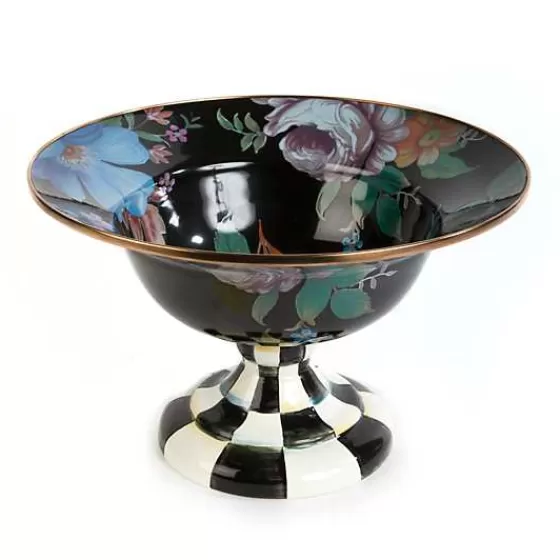 Black Flower Market Large Compote-MacKenzie-Childs Sale