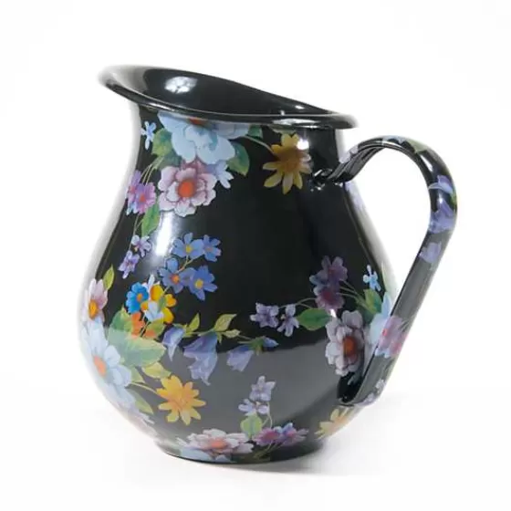 Black Flower Market Pitcher-MacKenzie-Childs Clearance