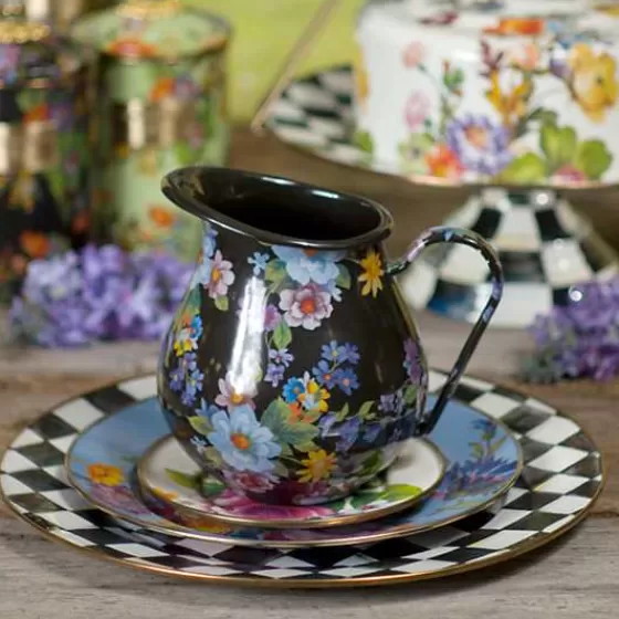 Black Flower Market Pitcher-MacKenzie-Childs Clearance