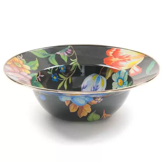 Black Flower Market Serving Bowl-MacKenzie-Childs Shop