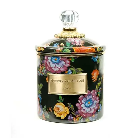 Black Flower Market Small Canister-MacKenzie-Childs Online