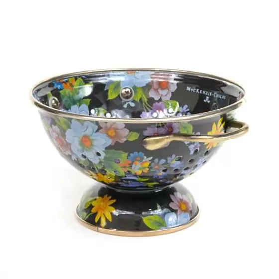 Black Flower Market Small Colander-MacKenzie-Childs Clearance