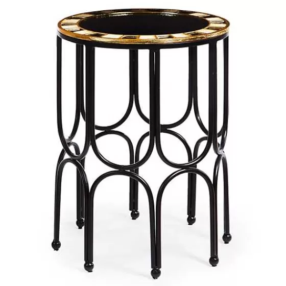 Black Tie Round Accent Table-MacKenzie-Childs Flash Sale