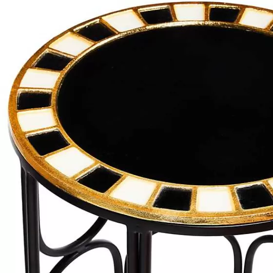 Black Tie Round Accent Table-MacKenzie-Childs Flash Sale