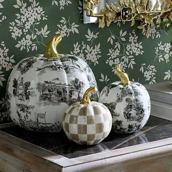 Black Toile Large Pumpkin-MacKenzie-Childs Hot