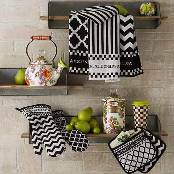 Black  White Zig Zag Dish Towels, Set of 3-MacKenzie-Childs Shop