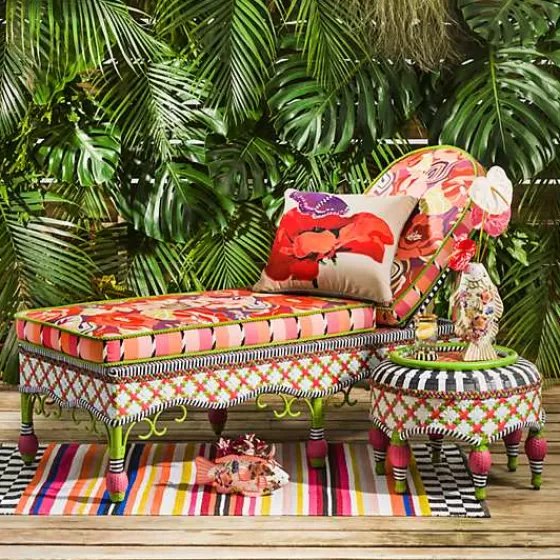 Breezy Poppy Outdoor Chaise-MacKenzie-Childs Discount