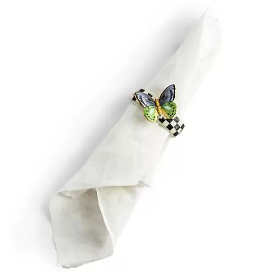 Butterfly Toile Napkin Rings, Set of 4-MacKenzie-Childs Discount