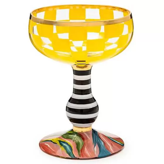 Carnival Yellow Coupe Glass-MacKenzie-Childs Sale