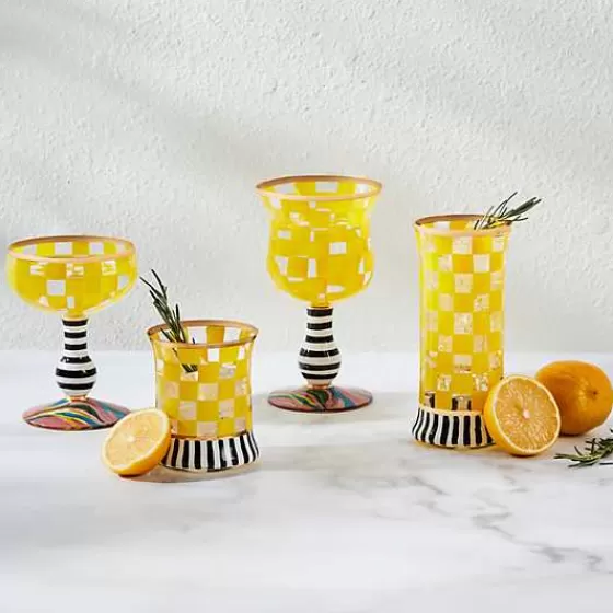 Carnival Yellow Highball Glass, Set of 2-MacKenzie-Childs Cheap