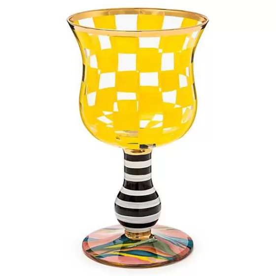 Carnival Yellow Wine Glass-MacKenzie-Childs Discount