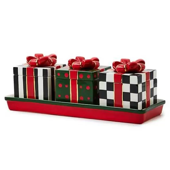 Christmas Gift Lidded Boxes  Tray Set-MacKenzie-Childs Flash Sale