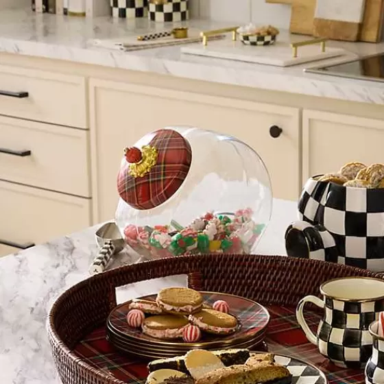 Cookie Jar with Red Tartan Lid-MacKenzie-Childs Outlet