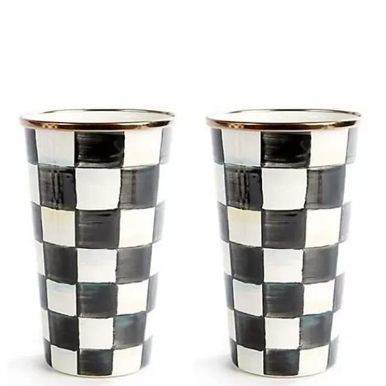 Courtly Check 20 oz. Tumblers, Set of 2-MacKenzie-Childs Store