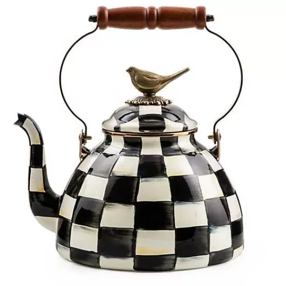 Courtly Check 3 Quart Tea Kettle with Bird-MacKenzie-Childs Shop