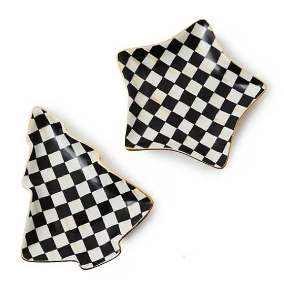 Courtly Check Ceramic Star  Tree Trinket Trays, Set of 2-MacKenzie-Childs Discount