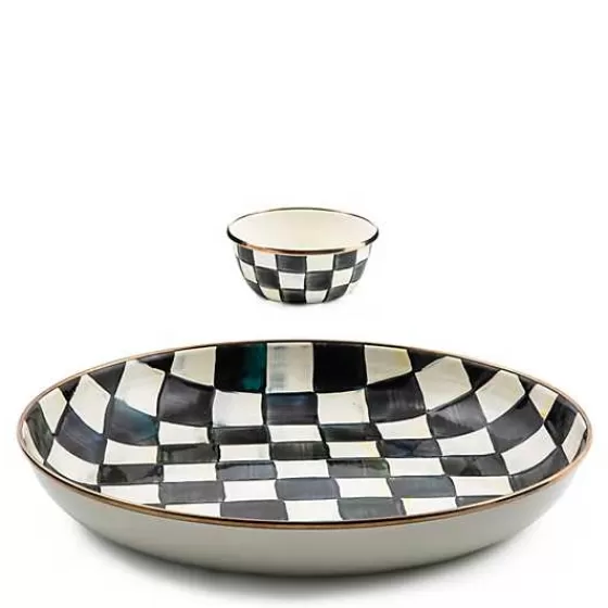 Courtly Check Chip  Dip Set-MacKenzie-Childs Clearance