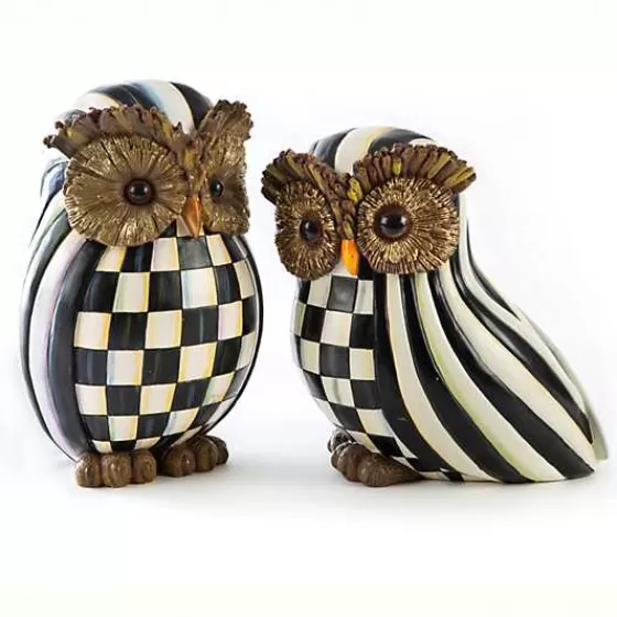 Courtly Check  Courtly Stripe Owl Set-MacKenzie-Childs Clearance