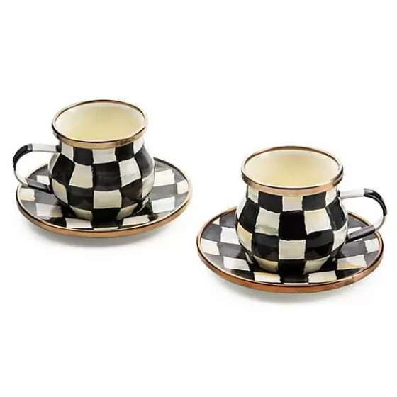 Courtly Check Espresso Cup  Saucer Set-MacKenzie-Childs Outlet