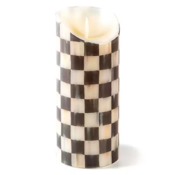 Courtly Check Flicker 7 Pillar Candle-MacKenzie-Childs Outlet