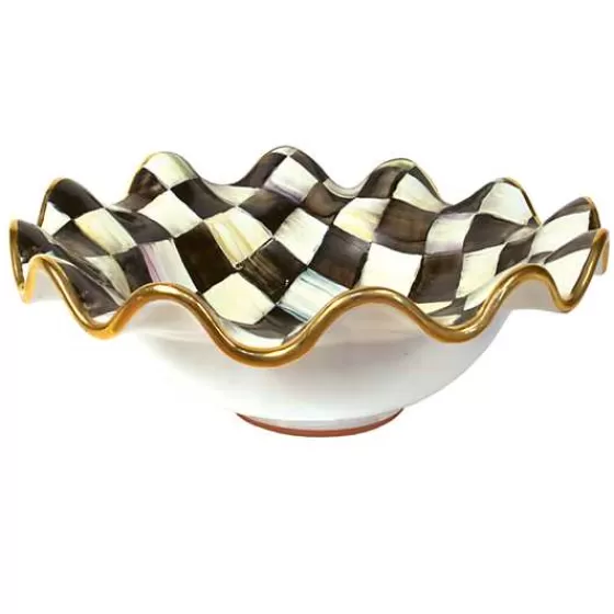 Courtly Check Medium Ceramic Fluted Serving Bowl-MacKenzie-Childs Online