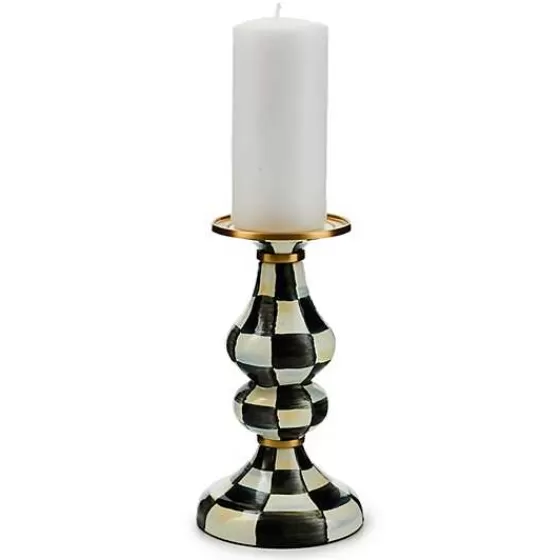 Courtly Check Medium Pillar Candlestick-MacKenzie-Childs Discount