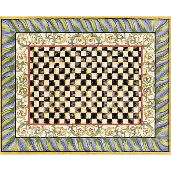 Courtly Check Purple  Green 8' x 10' Washable Rug-MacKenzie-Childs Outlet