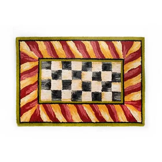 Courtly Check Red  Gold 2' x 3' Rug-MacKenzie-Childs Shop