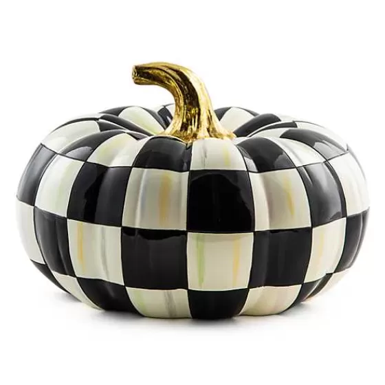 Courtly Check Squashed Glossy Medium Pumpkin-MacKenzie-Childs Shop