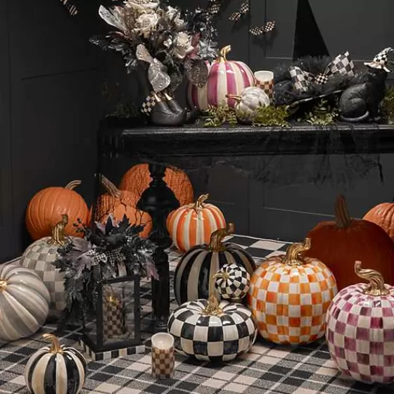 Courtly Check Squashed Glossy Medium Pumpkin-MacKenzie-Childs Shop