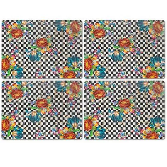 Courtly Flower Market Cork Back Placemats, Set of 4-MacKenzie-Childs New