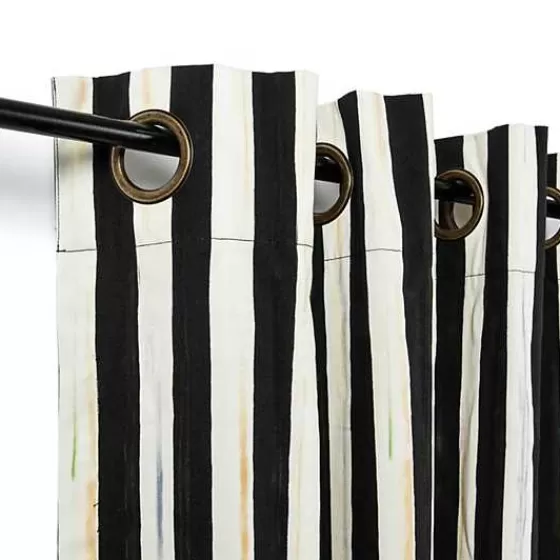 Courtly Stripe Grommet Top Curtain Panel-MacKenzie-Childs New