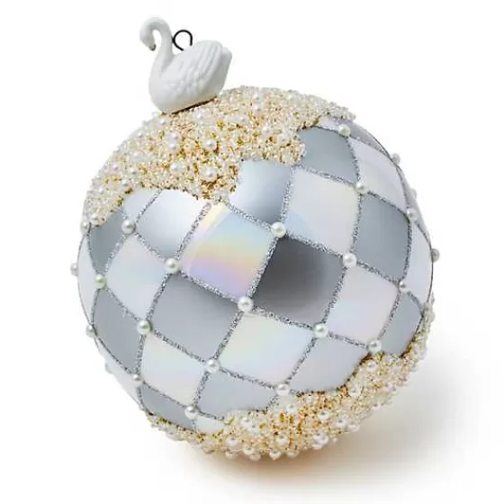Crystal Palace Swan Jumbo Glass Ball Ornament-MacKenzie-Childs Clearance