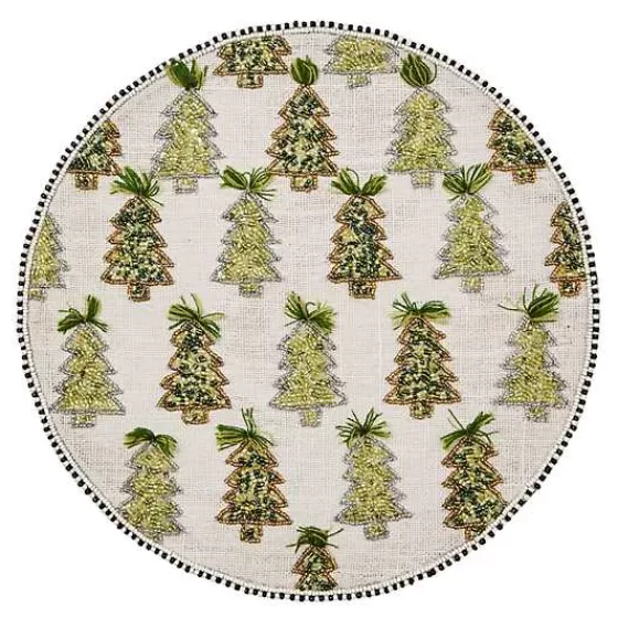 Farmhouse Trees Round Beaded Placemat-MacKenzie-Childs New
