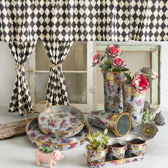 Flower Market Galvanized Herb Pots with Tray, Set of 3-MacKenzie-Childs Online