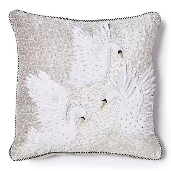 Holiday Swan Throw Pillow-MacKenzie-Childs Hot