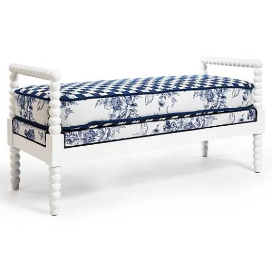 Indigo Villa Outdoor Bench-MacKenzie-Childs Outlet