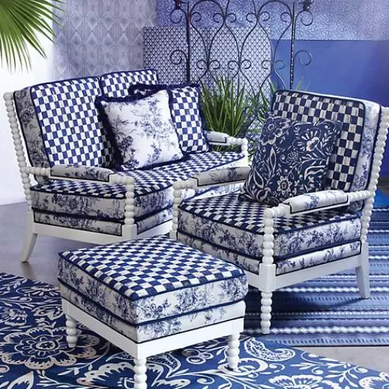 Indigo Villa Outdoor Chair-MacKenzie-Childs Outlet